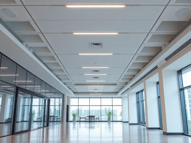 Modern office interior with new lighting